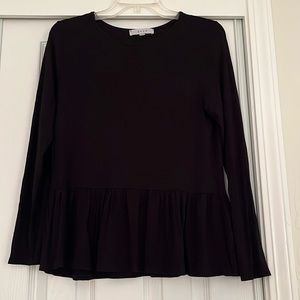 Black long sleeve babydoll shirt